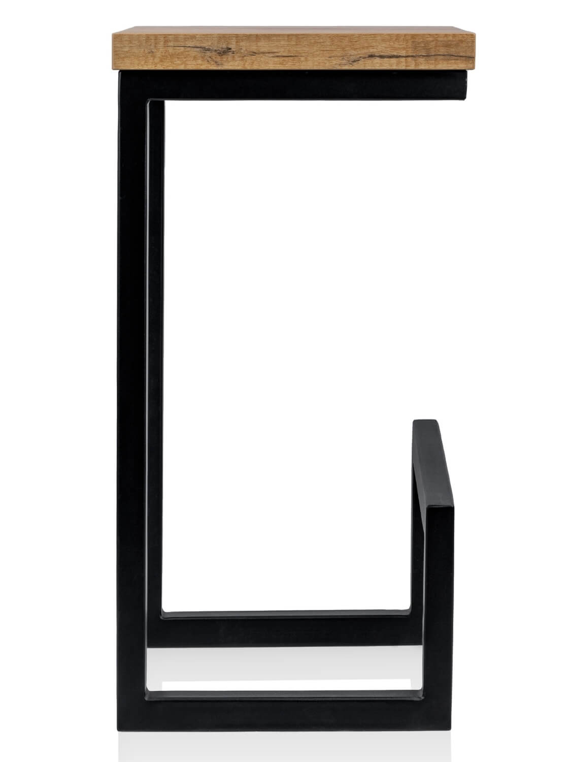 Bukowy hoker barowy wysoki loftowi - widok z boku